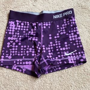 Purple spotted Nike Pros